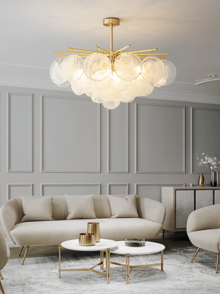

Люстра из меди, роскошная люстра для гостиной, новинка 2023, современные минималистичные лампы в французском и итальянском стиле кремового цвета для столовой и спальни