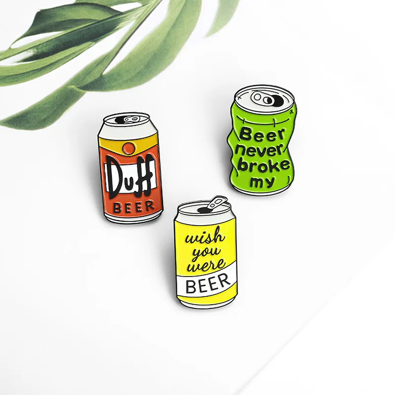 

Cartoon Fashion Beer Can Enamel Brooch Creative Personality Backpack Alloy Badge Shirt Jeans Lapel Pin Clothing Accessorie