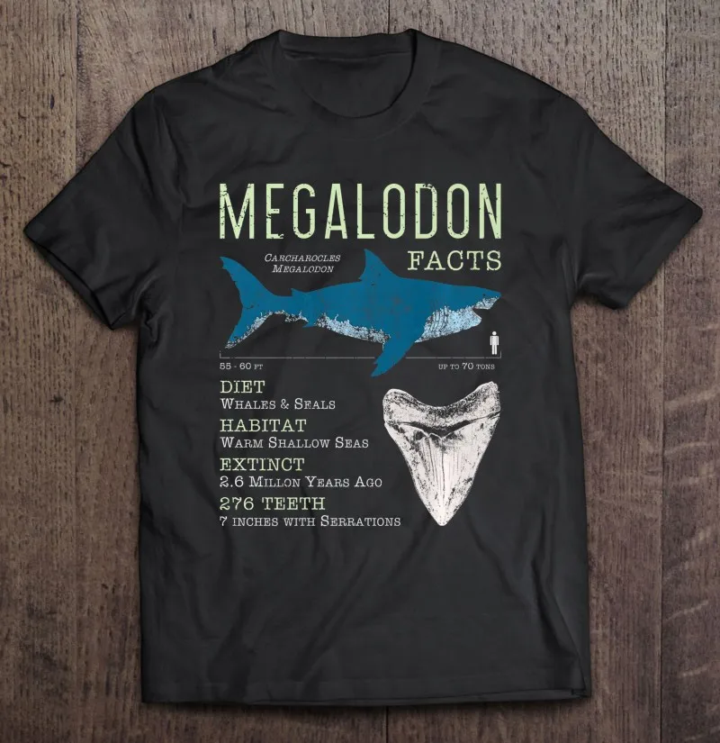 

Megalodon Мег факты забавная Акула Любовник подарок оверсайз футболка одежда мужская футболка оверсайз футболка для мужчин футболки мужские фу...