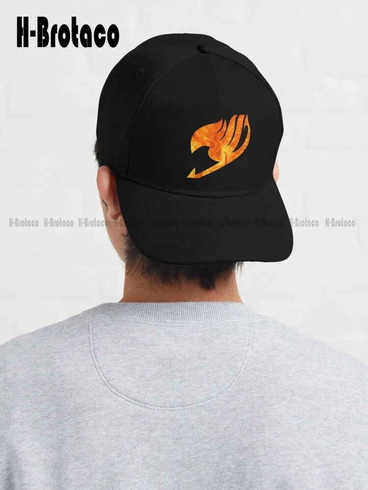 

Fairytail Fire Guild Symbol Baseball Cap Red Caps Hunting Camping Hiking Fishing Caps Hip Hop Trucker Hats Custom Gift Cartoon