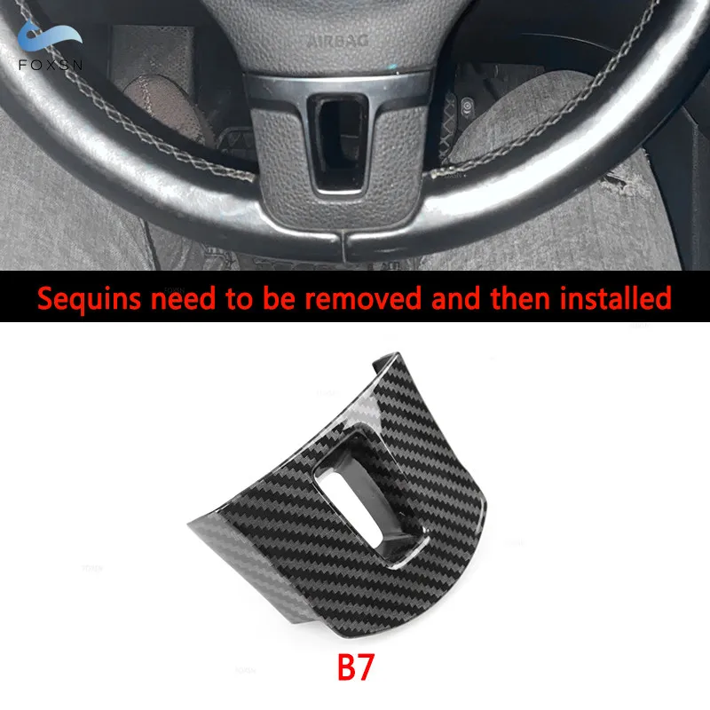 

Для VW Golf 5 6 Jetta Bora Polo Passat B6 B7 Touran Tiguan CC Карбоновая текстура внутренняя крышка панели рулевого колеса Защитная накладка