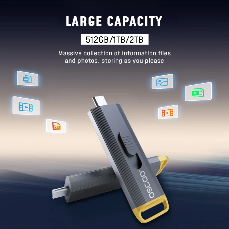USB-накопитель OSCOO Wireless PSSD D8 SSD USB Flash Drive 20 Гбит/с TypeC USB3.2 GEN2*2