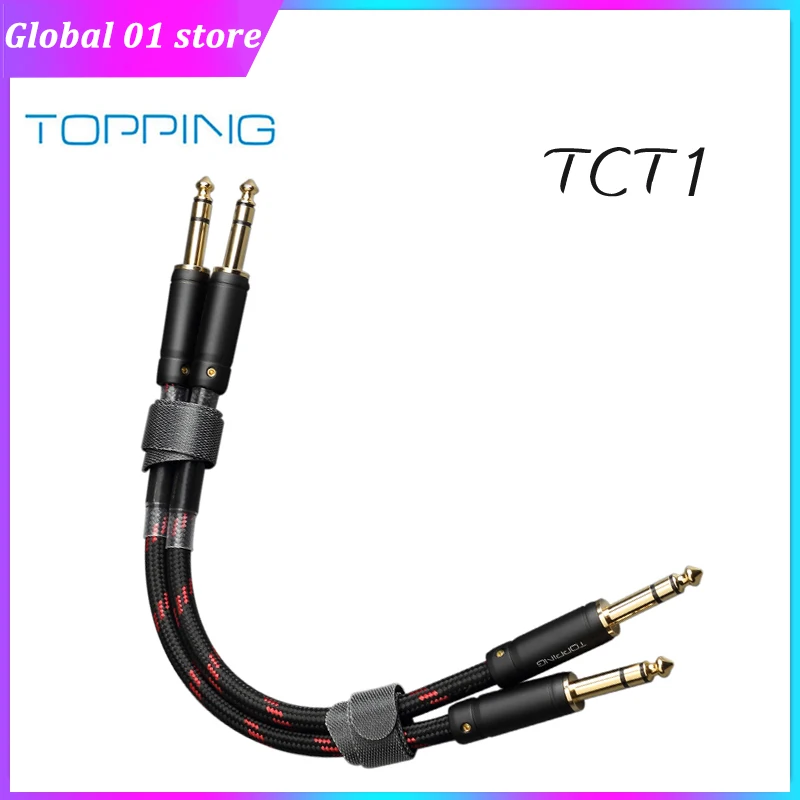 

TOPPING TCT1 6.35mm Male to Male Balance Cable HIFI Audio Cable TRS to TRS Large Three core