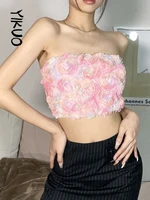 yikuo hot girl vest casual wrap chest tube top women slash neck 2022 summer off shoulder strapless basic street party club y2k