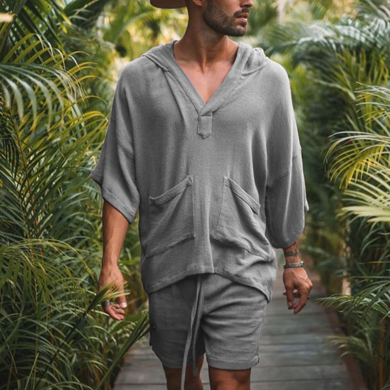

Мужская Летняя одежда 2023, одежда для отпуска, комплект гавайской рубашки из 2 предметов, мужской комплект с шортами, дышащая крутая льняная одежда для отдыха