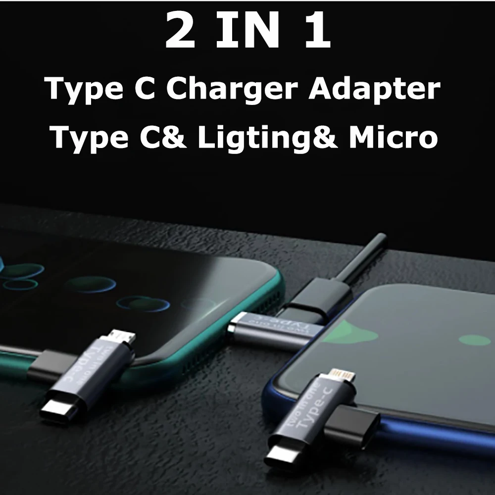 Разъем 2 в 1 Type C для Iphone 12 11 Xiaomi Samsung S21 S20 адаптер OTG USB Женский конвертер Micro Type-C |