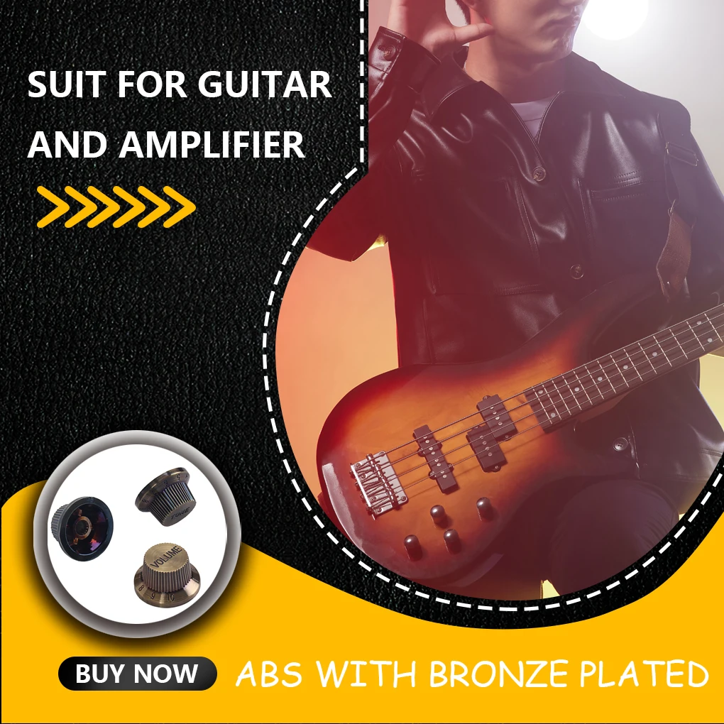 

3Pcs Electric Guitars Knob Musical String Instruments Volume Control Buttons