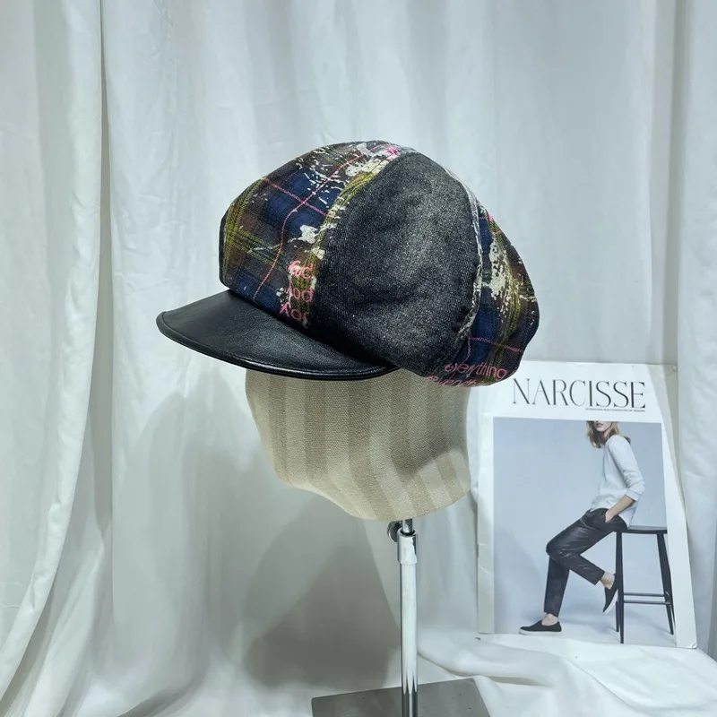 Шляпа рыбака с контрастными краями Модный берет маленького размера