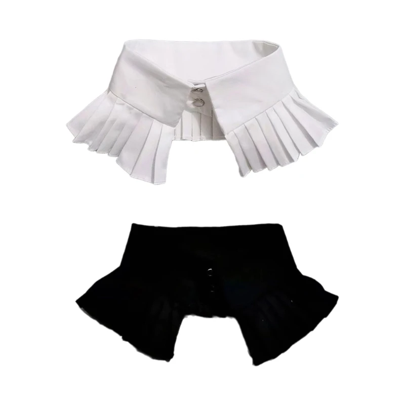 

Элегантный плиссированный воротник-стойка, накладной воротник, платье-рубашка для девочек, декоративный воротник