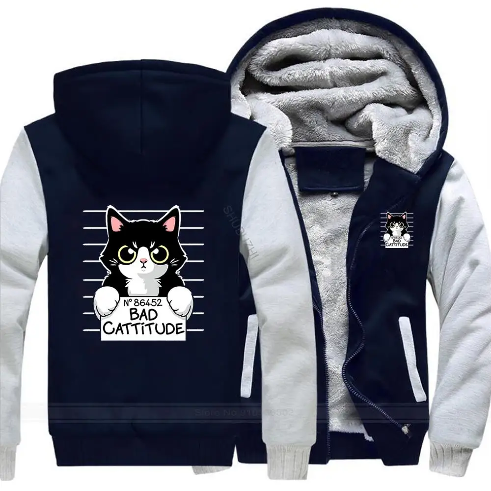 

cats cute cat funny kawaii cacts bad Men Hoodies Thick Jacket Winter Sweatshirts Raglan Mens Streetwear Coat Thick Jacket