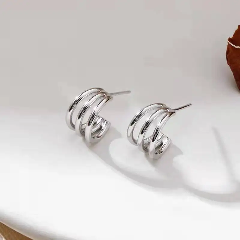 Детские серьги в стиле K-POP гинь-Цзинь модные минималистичные полукруглые