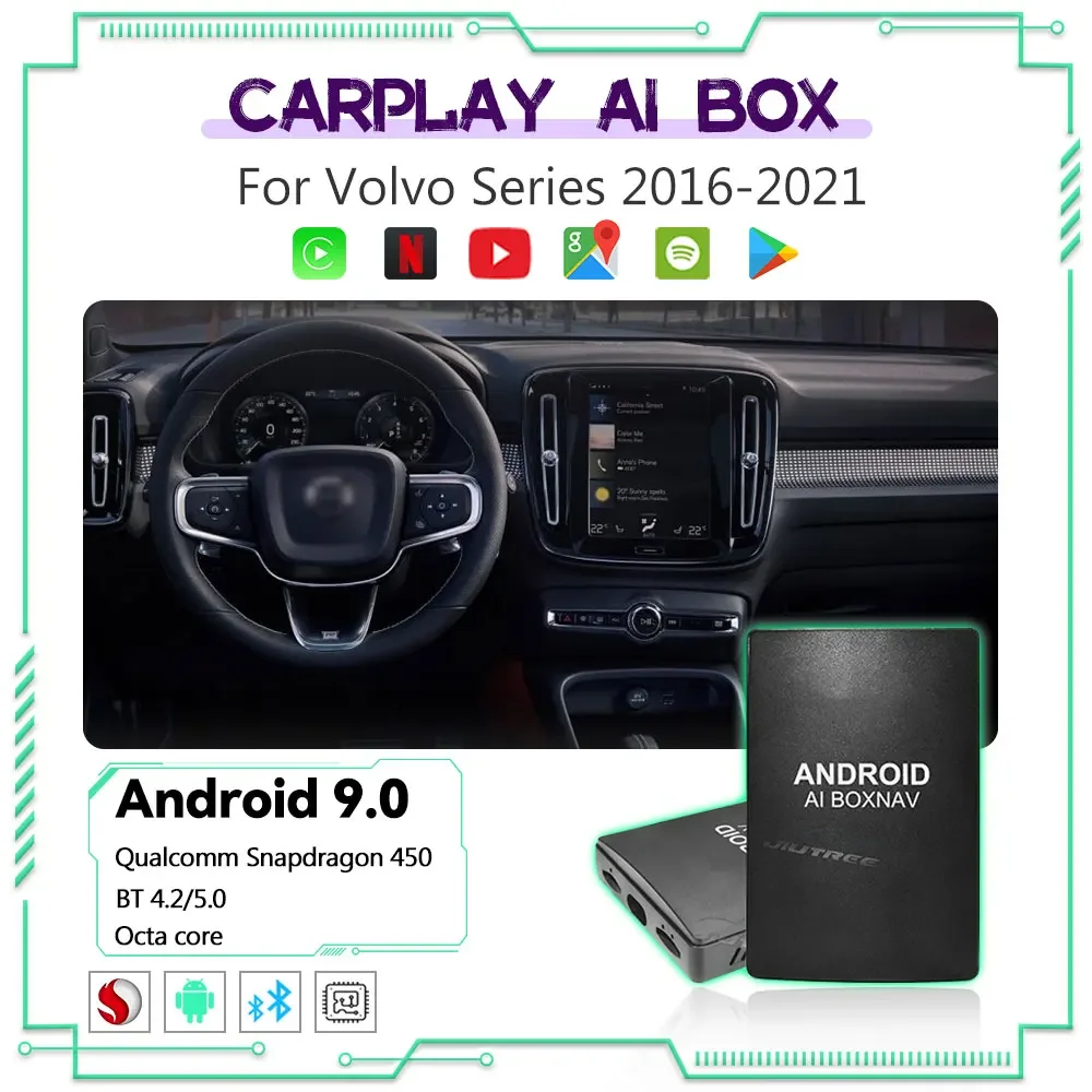 

Wireless CarPlay AI Box For Volvo XC90 XC60 XC40 V90 V60 V40 S90 S60 Android Auto Mirror link Netflix Yotube TV Smart Adpater