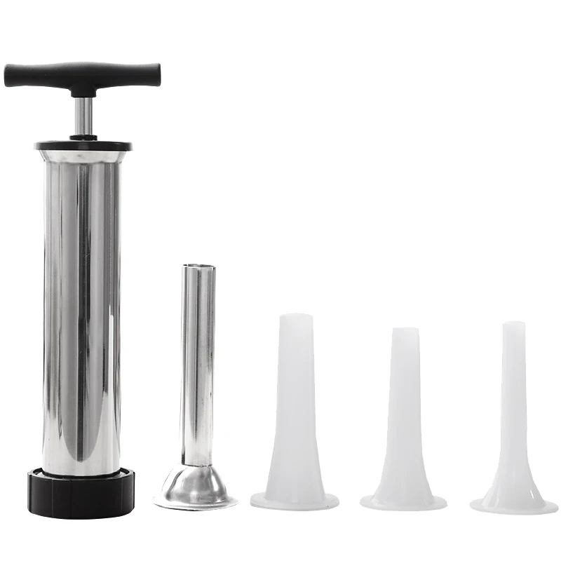 

Шприц из нержавеющей стали для наполнения колбасок, кухонный ручной инструмент для мяса, машина для хот-догов