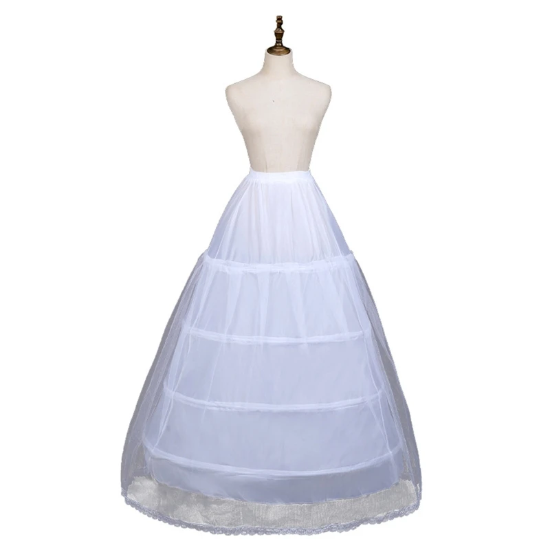 

Crinoline Petticoat White Hoop Skirt Floor Length Underskirt for Bridal Dress