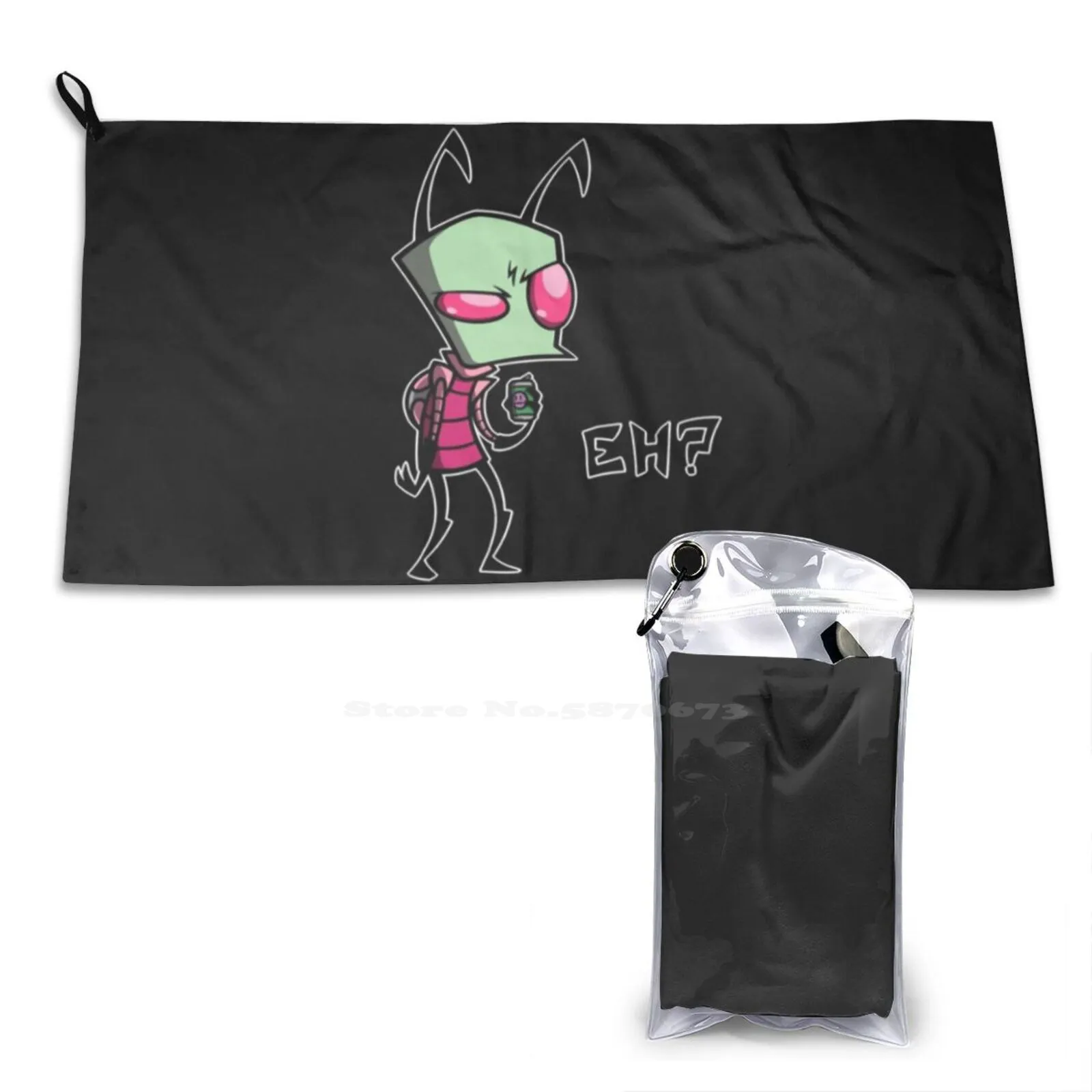 Маски для купания, полотенце для лица, мультяшный персонаж из фильма «Инвадер зим»