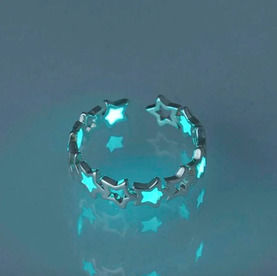 

Glow In The Dark Halloween Leaf Design Star Ring leaf water drop ring korean fashion gift