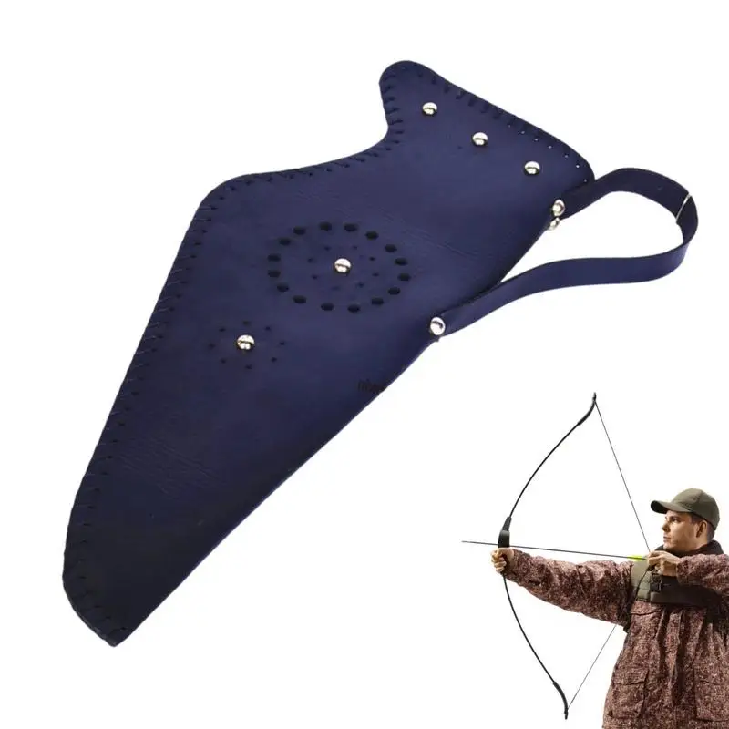 Portable Bow Bag Leather Bow Case Storage Holder Quivers Backpack-Mounted Travel Bags Quivers With Adjustable Straps For Arrows