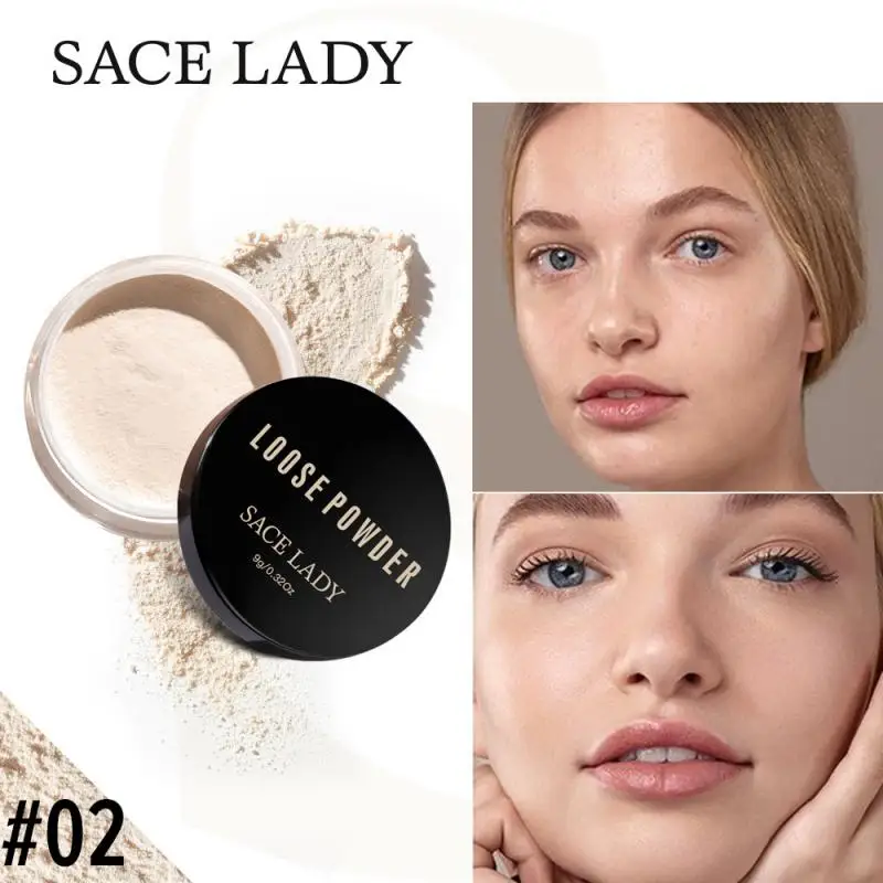 

1pcs Light Breathable Powder Face Finish Setting With Puff Translucent Brighten Face Loose Powder Makeup Setting Powder
