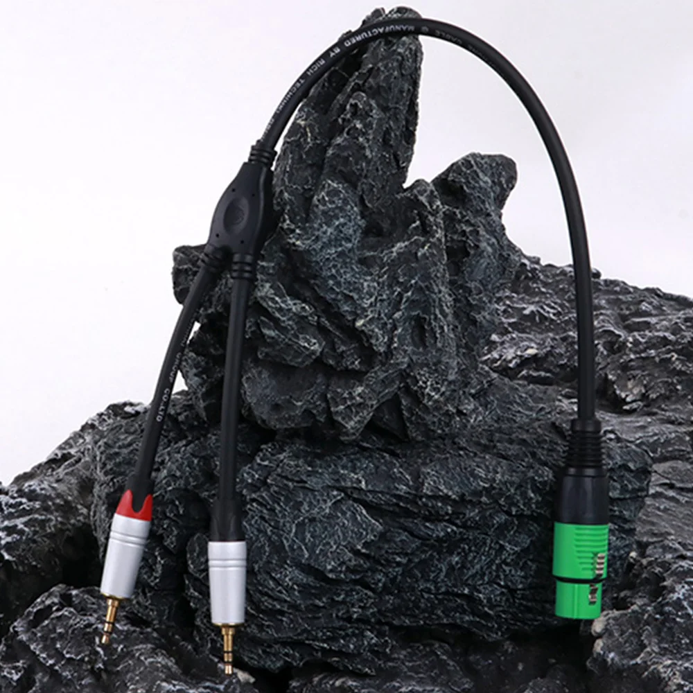 Фото Y разделительный шнур, пластиковый корпус 3Pin XLR Female к Dual 3,5mm AUX 1/8 Inch Male Stereo Jack, аудиоадаптер, конвертер, экранированный кабель №5