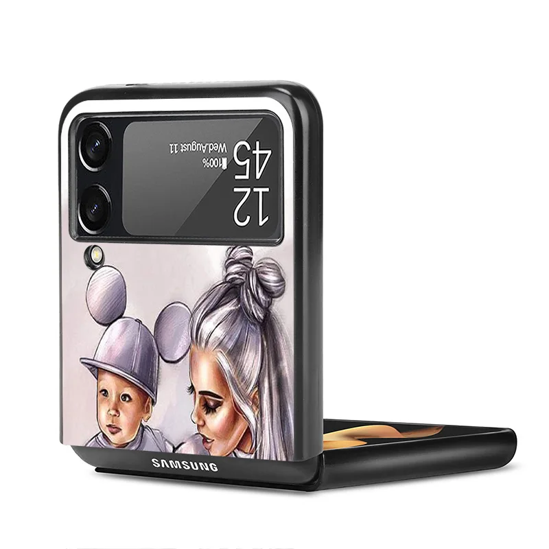 Матовый чехол для телефона Samsung Galaxy Z Flip6 5G Flip5 Flip4 Flip3 ZFlip 6 3 4 5 Super Mom Baby Girl Boy жесткий