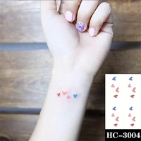 waterproof temporary tattoo sticker color heart shape cute body art fake tattoo flash tattoo wrist ankle female