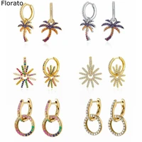 925 sterling silver ear buckle crystal zircon elegant hoop earrings for women huggies pendant earrings exquisite jewelry gifts