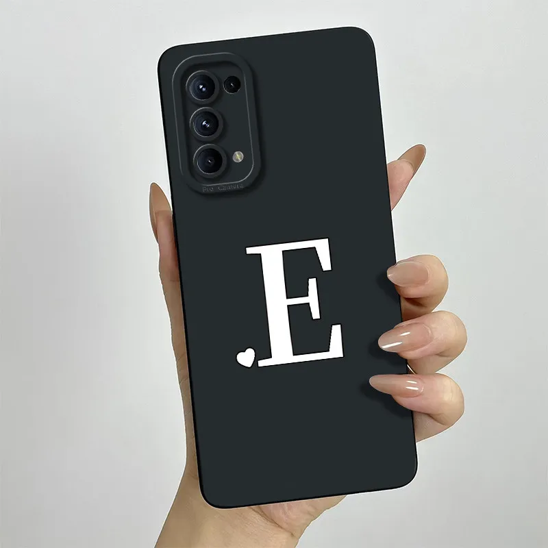 Фото For OPPO Find X3 Lite Case Oppo Find X3 Lite Phone Case oppo reno5 CPH2145 Luxury Letters Square ShockProof Silicone Back Cover №5