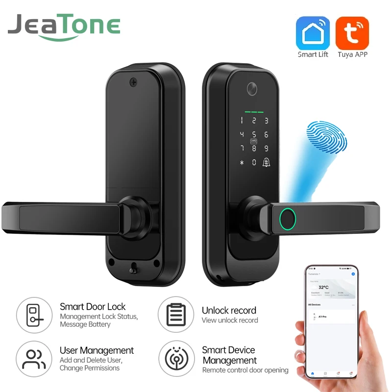 Умный дверной замок с отпечатками пальцев приложение Tuya SmartLife пароль