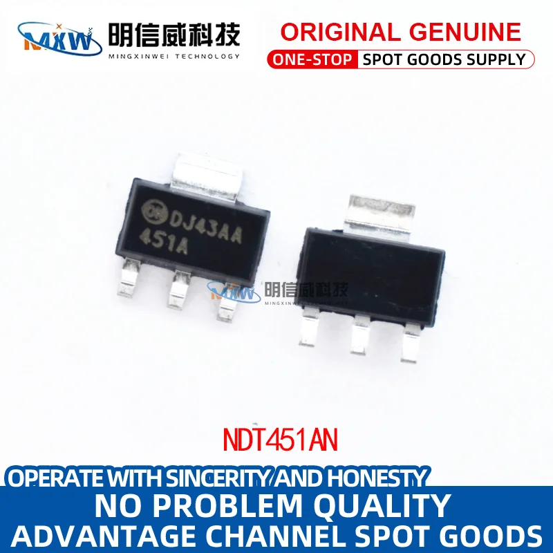 

NDT451AN package SOT-223 MOSFET N-channel 30V 7.2A screen 451A