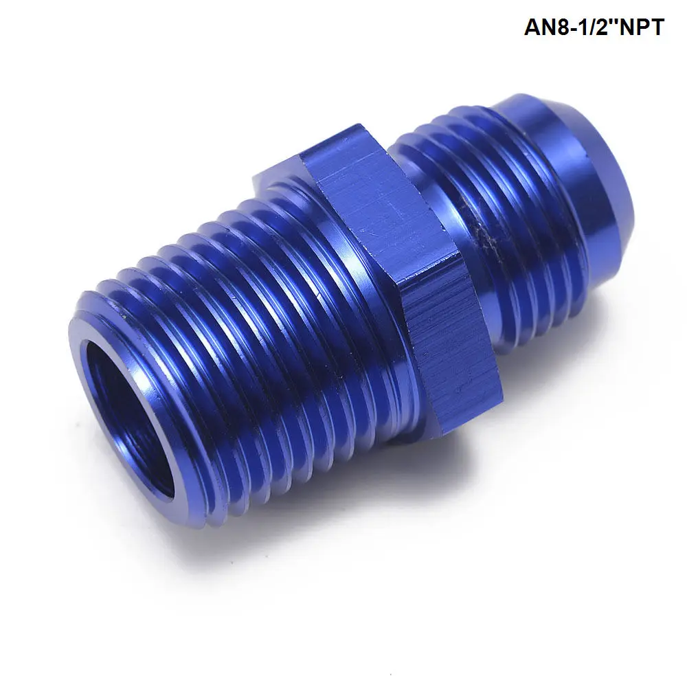 

10PCS/LOT Adapter Adaptor Aluminum Car Fittings For Braided Lines (Hoses) - Fuel/Oil/Gas/Water/Fluid/Air AN8-1/2"NPT