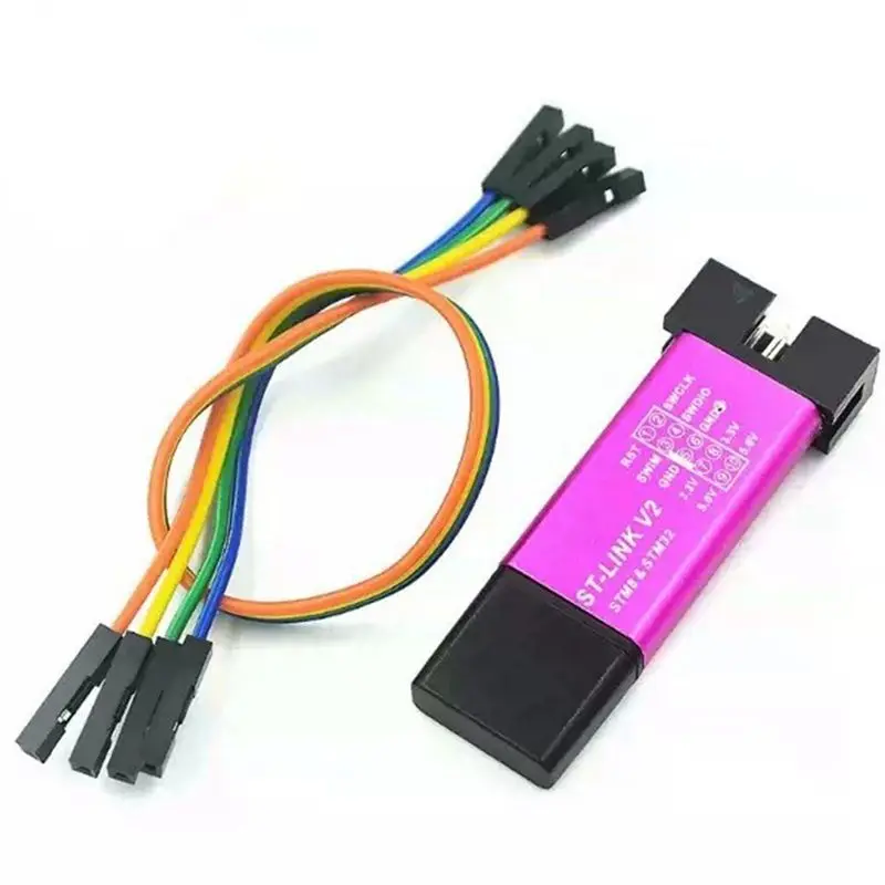 Фото DT21 ST-Link V2 STM32 Симулятор, программатор, отладчик SWD SWIM для STM8 STM32, корпус из алюминиевого сплава №4