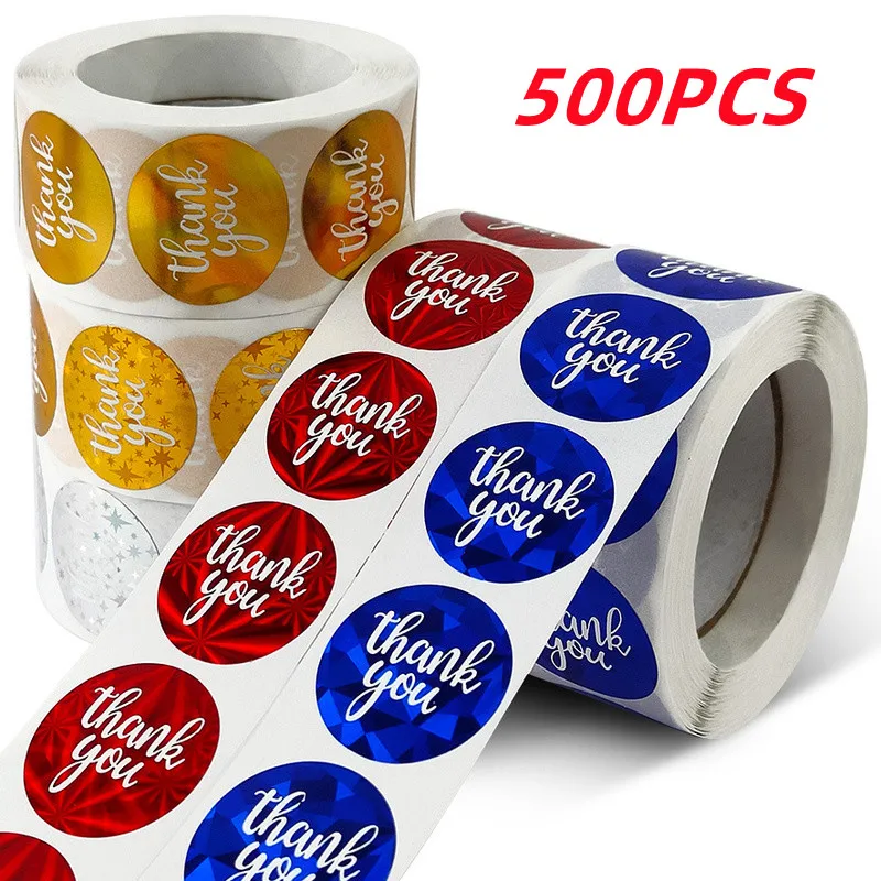 

500 шт., золотые наклейки-этикетки из фольги