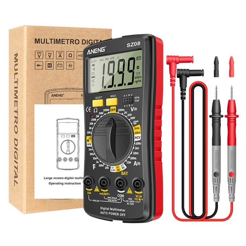 

37MD Digital Multimeter Multi Tester Voltmeter Ammeter Ohmmeter AC/DC Voltage DC Current Resistance Diode AC DC 220V Ohm