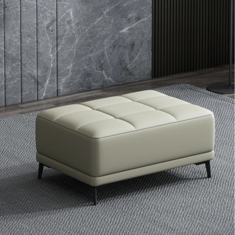 Living room Leather Low stool lazy module sofa design puffs footstool Entrance Shoe bench modern soft ottoman End of bed