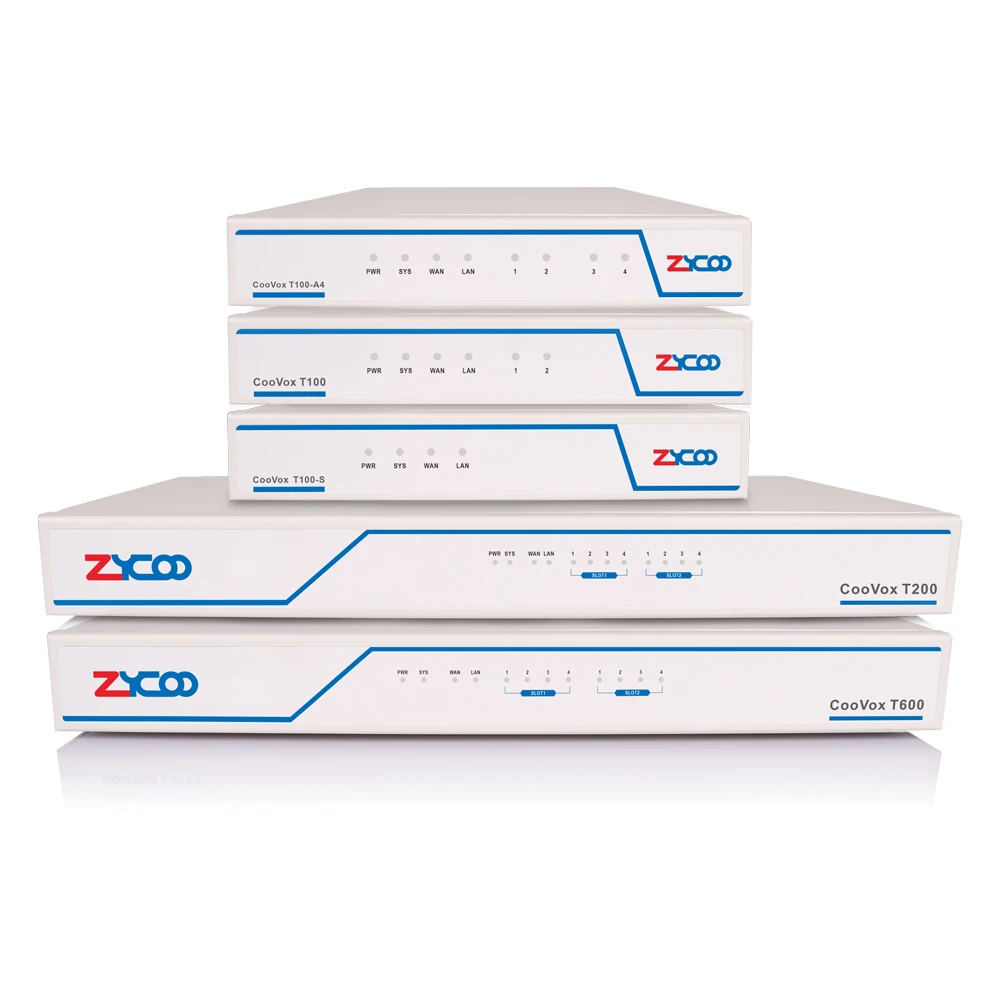 

Zycoo IP PBX CooVox T100-4A With 100 sip users Extensions and 4fxo