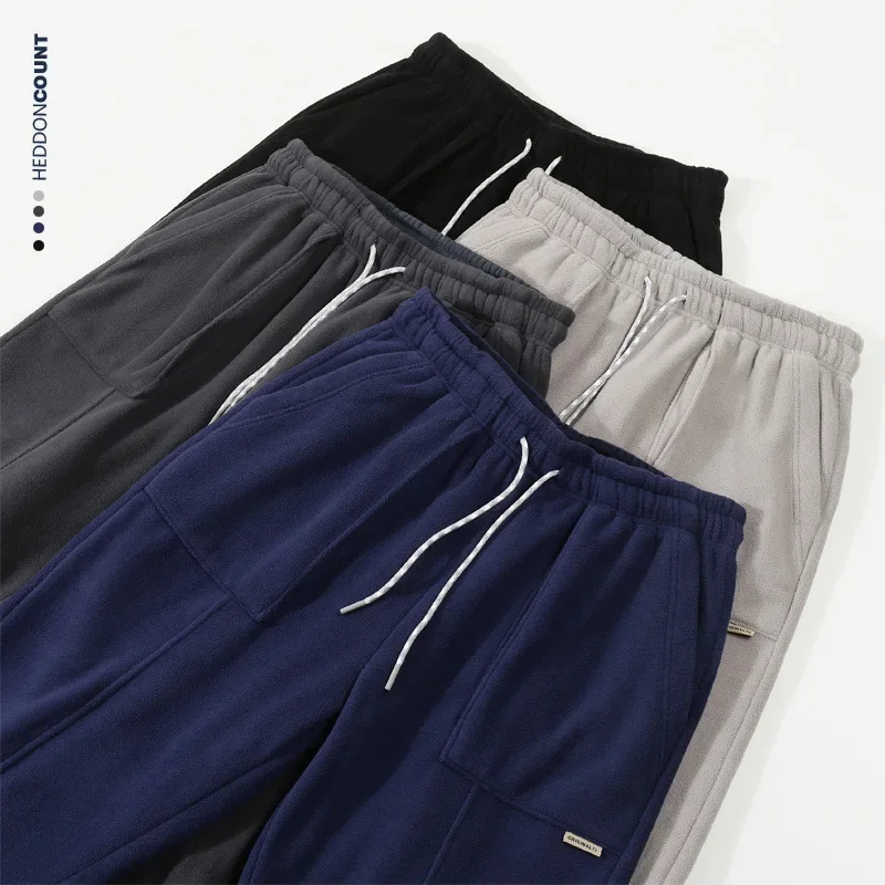 Мужские повседневные брюки новый зимний стиль теплые двусторонние флисовые и