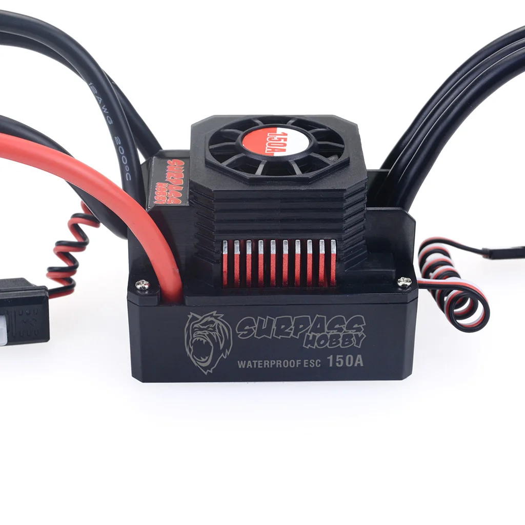 Surpass Hobby 150A Waterproof Sensoreless Brushless ESC Speed Controller for 1/8 RC Car Buggy Z406 Wltoys Axial Redcat enlarge