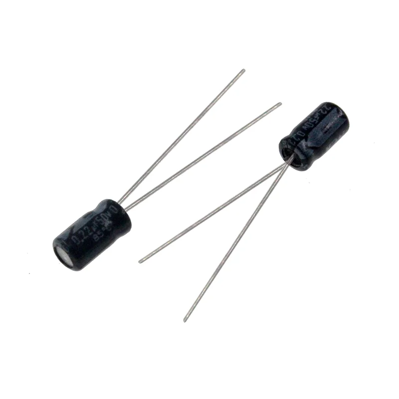 

100pcs 0.22uF 50V 0.22MFD 50Volt 4*7mm 220nF Aluminum Electrolytic Capacitor Radial