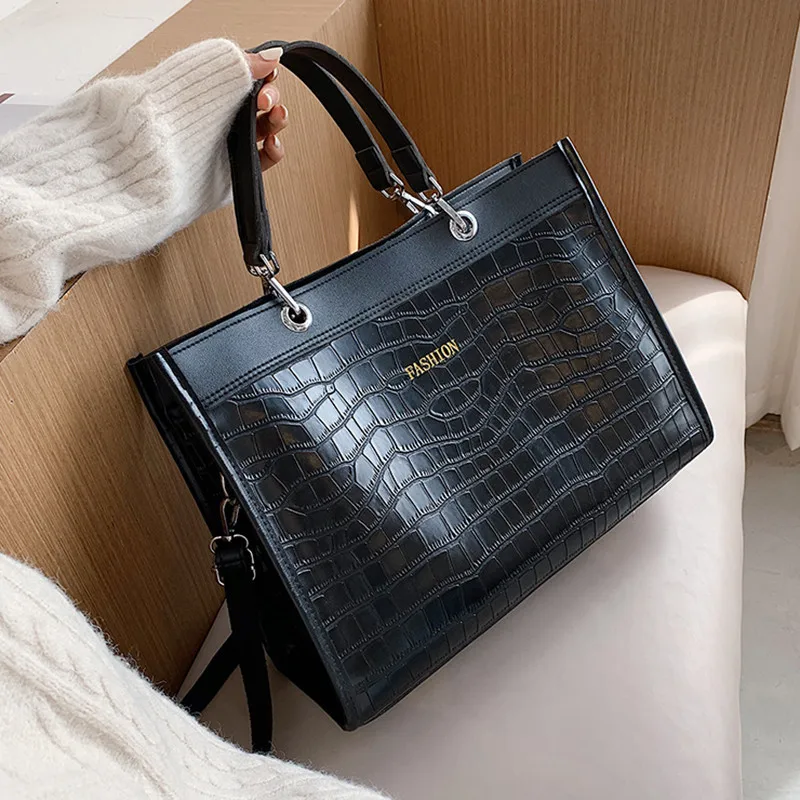 

Women handbag Large capacity Alligator print PU Leather Shoulder Bags 2022 Winter ladies Hand Bag Brand Trending Crossbody bags
