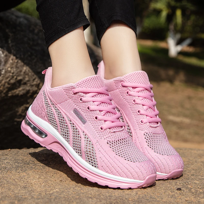 

Zapatillas Mujer 2022 Women Running Shoes Breathable Lace-Up Casual Shoes Woman Sneakers Air Cushion Sport Shoes Tenis Sneaker
