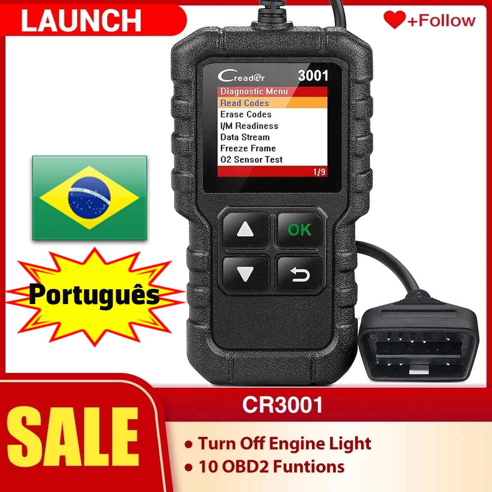 

LAUNCH X431 CR3001 Car Full OBD2 Diagnostic Tools Automotive Professional Code Reader Scanner Check Engine Free Update pk ELM327