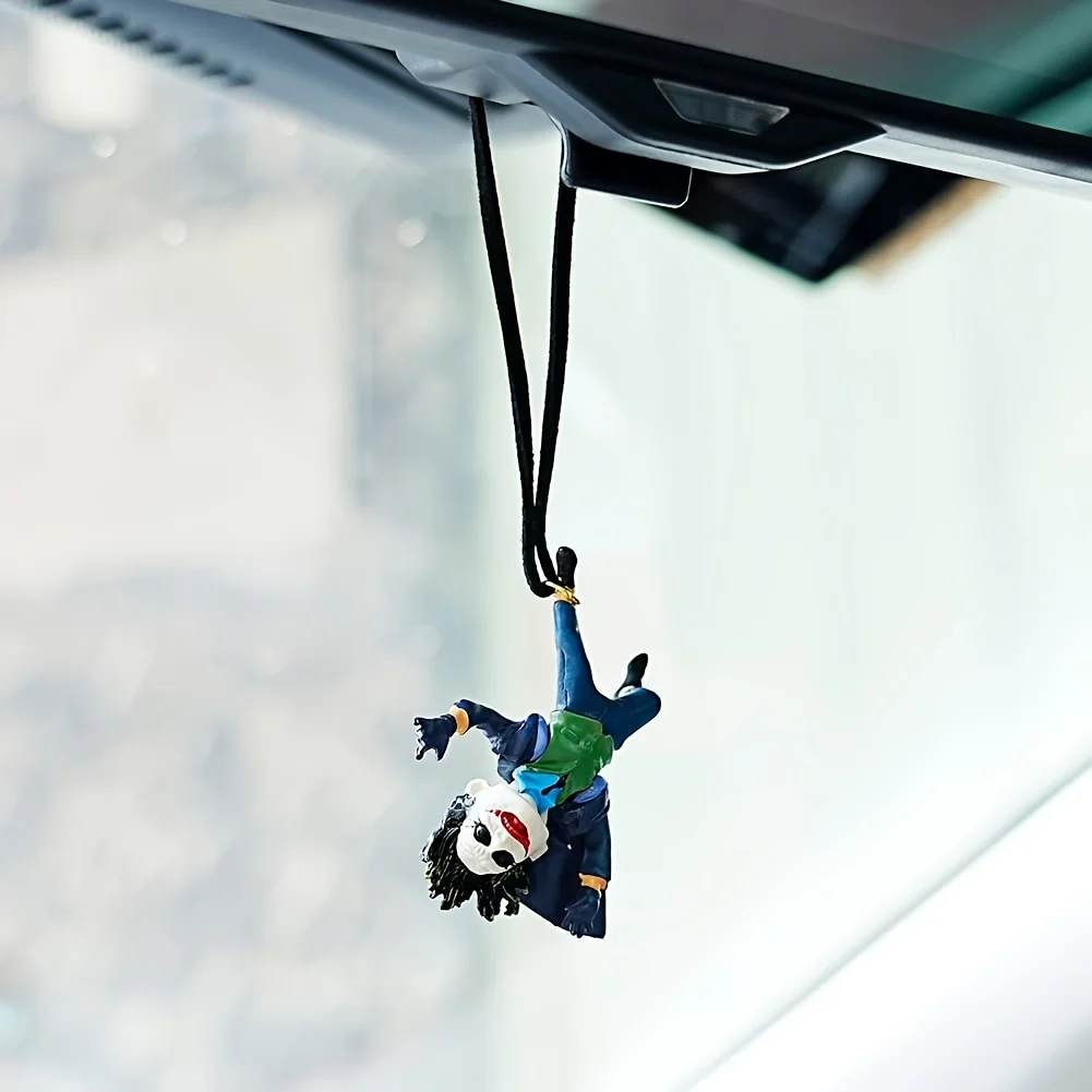 

Clown Car Pendant DIY Rope Rearview Mirror Decoration Pendant Cartoon Creative New Jewelry Resin Pendant Car Decor