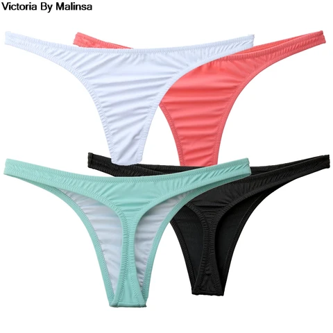 Woman Cheeky Black Bikini Bottoms Sexy Secret Swimwear Biquini Bikinis Brazilian Bikinis Low Waist Thong T-back Bottom