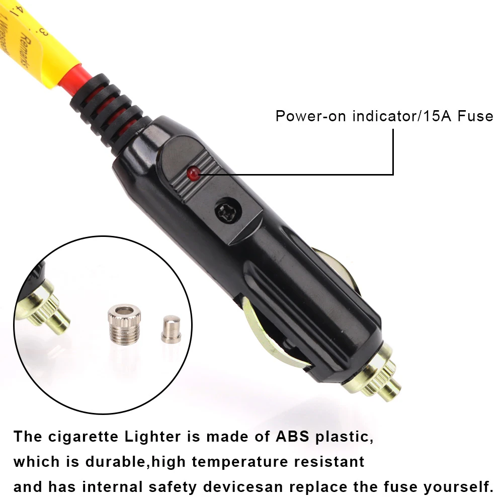 С предохранителем 15А розеткой 3 6 м автомобильным прикуривателем удлинителем