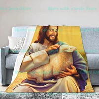religious jesus cashmere blanket 3d printed christ bedspread flannel blanket virgin mary jesus series comfortable home blanket