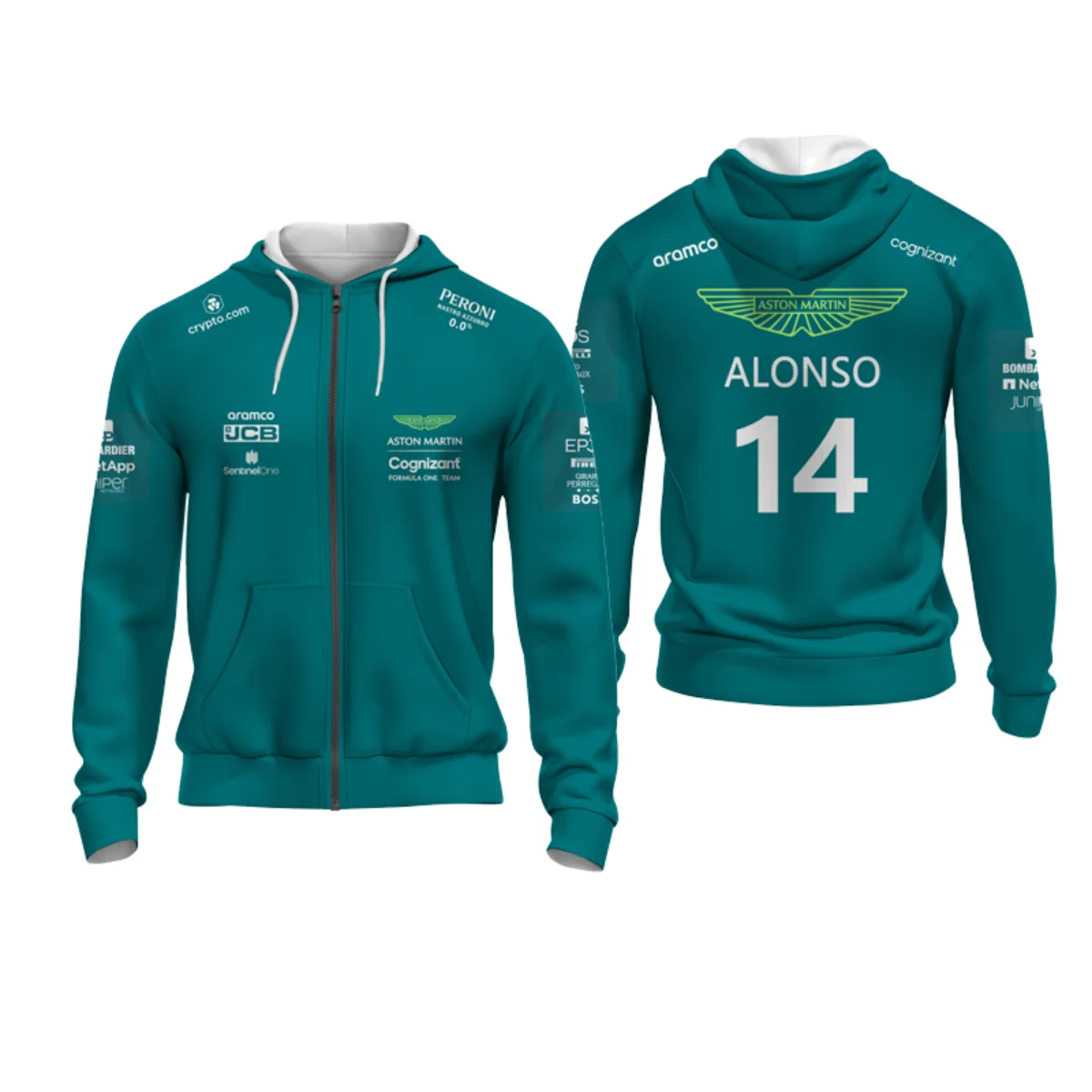 

2023 Aston Martin F1 куртка Alonso Джерси форма на молнии Толстовка Формула 1 гоночный костюм Мужская Женская одежда для фанатов Топы большого размера