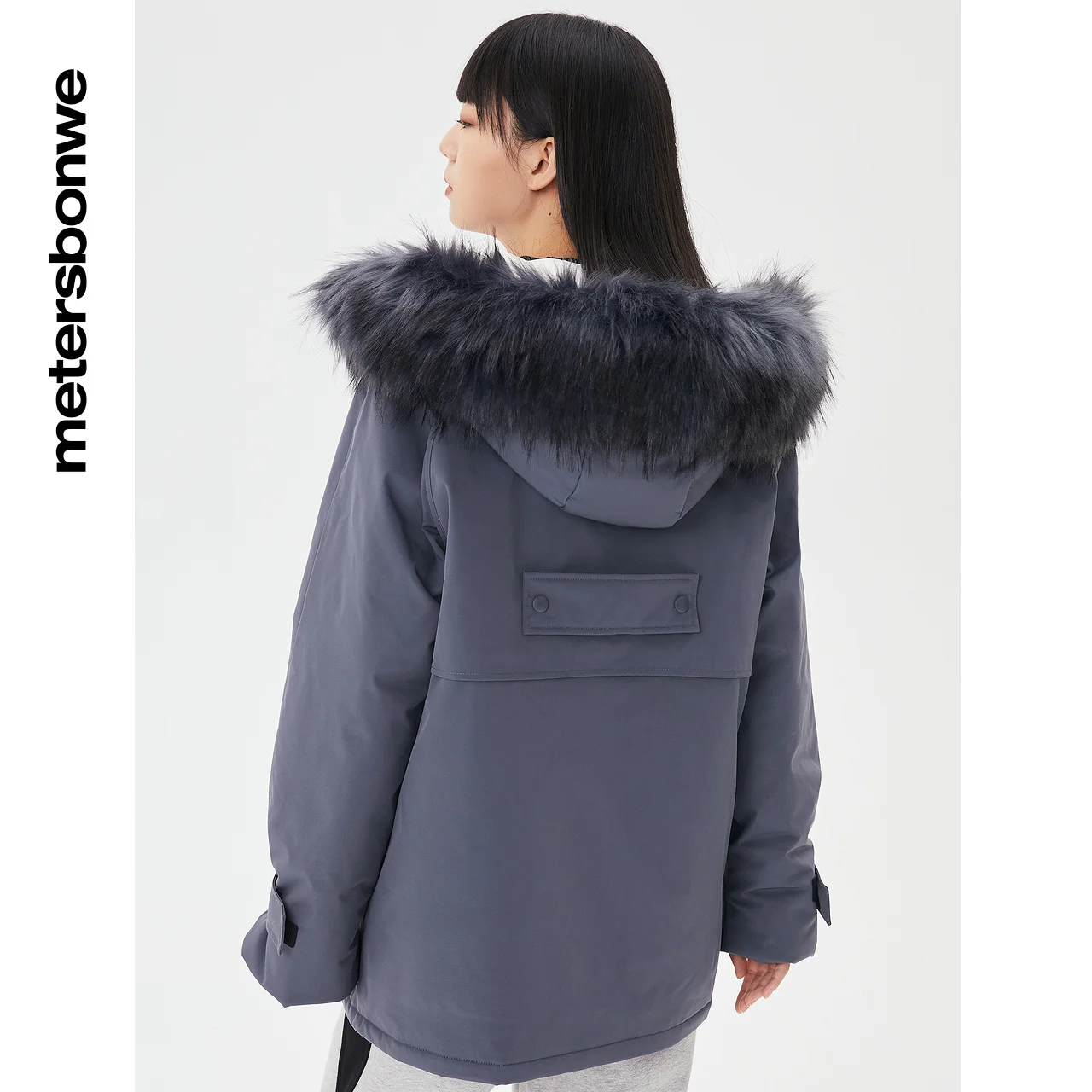Metersbonwe Hooded Down Jacket Women Thick Winter Coat Female Long Preppy Cocoon Down Jacket Outerwear Warm Jackets Raccoon