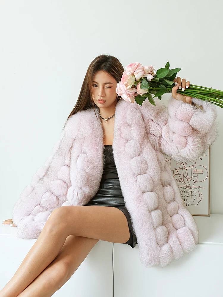 Fangtai 2023 New Fashion Winter Warm Luxury Natural Real Fox Fur Coat Women Plus Size Outwear FemaleVest Coats Jacket For Women