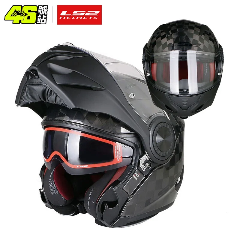 

LS2 Vortex Carbon fiber Helmet Touring Motorcycle Helmet Flip Up Modular Helmets Helmets Capacete Cascos Moto Casques 24K FF313