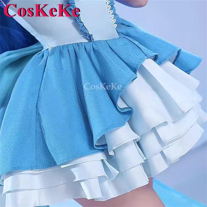 CosKeKe Hanon Hosho Косплей Русалка Мелодия Пичи Пич Костюм Великолепная Синяя Униформа